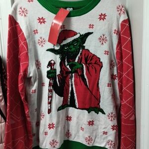 Disney Star Wars Yoda Ugly Christmas Sweater Size L NWT